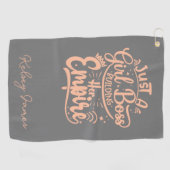 ガールボス建物ザエンパイアパーソナライズされた ゴルフタオル (横)