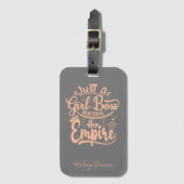 ガールボス建物ザエンパイアパーソナライズされた ラゲッジタグ (正面縦)