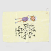 ガールボス |ブロンド・レディー |黄色 ゴルフタオル (横)