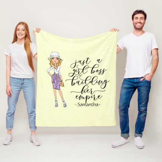 ガールボス |ブロンド・レディー |黄色 フリースブランケット (インサイチュ)