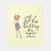 ガールボス |ブロンド・レディー |黄色 フリースブランケット (正面)