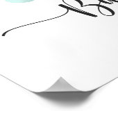 ガールボタニカルティール（緑がかった色）とオレンジベビーシャワーへようこそ ポスター (角)