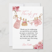 ガールボヘミアン服ベビーシャワーサンキューカード 招待状 (正面)