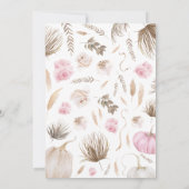 ガールボホカンプキンベビーシャワー 招待状 (裏面)