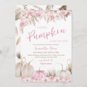 ガールボホカンプキンベビーシャワー 招待状 (正面/裏面)