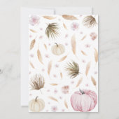 ガールボホカンプキンベビーシャワー 招待状 (裏面)