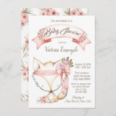 ガールボホキツネベビーシャワー招待状 招待状 (正面/裏面)