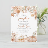 ガールボホ花模様カボチャ赤ちゃんシャワー 招待状 (スタンド正面)