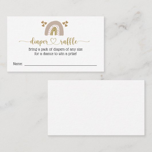 ガールボホ虹おむつラッフルエンクロージャカード 名刺 (正面/裏面)