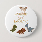 ガールボホTレックス恐竜 缶バッジ (正面)