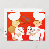 ガールボーイシェフキッズ料理レシピカード ポストカード (正面/裏面)