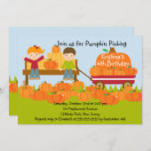 ガールボーイパンプキン選手誕生日パーティーの招待 招待状 (正面/裏面)