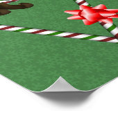 ガールボーイ小妖精や小人キャンディーケーンハートクリスマスホリデー ポスター (角)