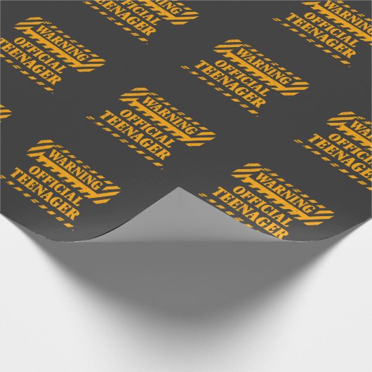 ガールボーイ13誕生日警告公式10代の若者 ラッピングペーパー (角)