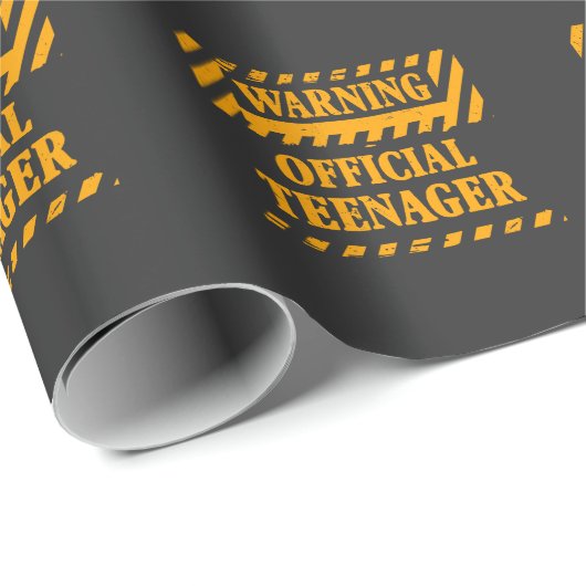 ガールボーイ13誕生日警告公式10代の若者 ラッピングペーパー (ロールコーナー)