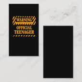 ガールボーイ13誕生日警告公式10代の若者 名刺 (正面/裏面)