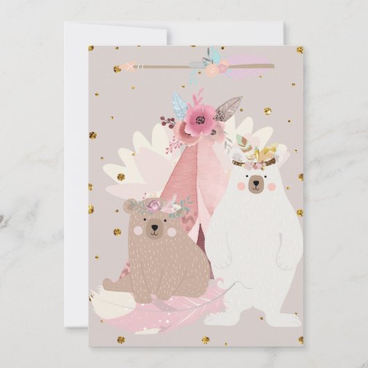 ガールボーホワイルドワン誕生日 招待状 (裏面)