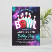 ガールボーリングパーティの招待状 |ボーリング招待状 招待状 (スタンド正面)