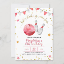 ガールボーリング誕生日招待状