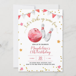 ガールボーリング誕生日招待状 招待状