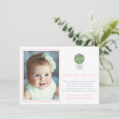ガールポットボックウッド誕生日《キリスト教》洗礼式や命名式写真 サンキューカード (スタンド正面)