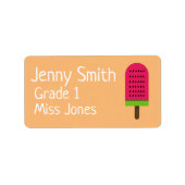 ガールポップシクルの名前の学校の本のラベル ラベル (正面)