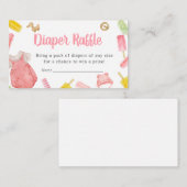 ガールポプシクルベビシャワーオムツラッフル エンクロージャーカード (正面/裏面)