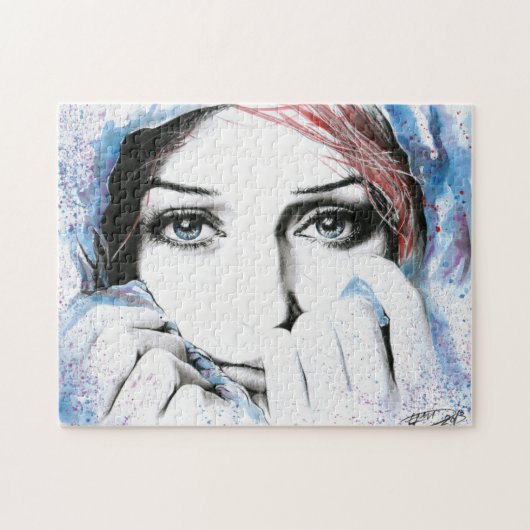 ガールポートレートアかわいらしイズウォーターカ絵画ラーズアート ジグソーパズル (横)