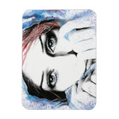 ガールポートレート水彩絵画のアートフォトマグネット マグネット (縦)