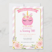 ガールマジカルパーティーパンプキンユニコーン誕生日 招待状 (正面)