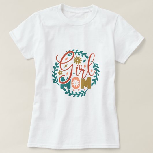 ガールママレトロタイポグラフィ Tシャツ (デザイン正面)