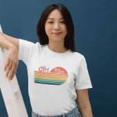 ガールママレトロフラワーサンセット Tシャツ