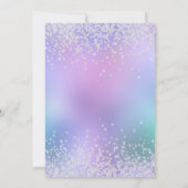 ガールマーメイドピンクパープル子供の誕生日招待状 招待状 (裏面)