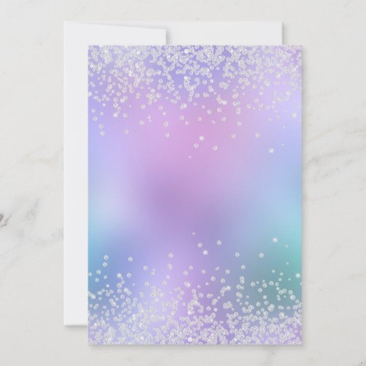 ガールマーメイドピンクパープル子供の誕生日招待状 招待状 (裏面)