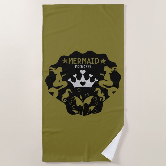 ガールマーメイドプリンセス ビーチタオル (正面)