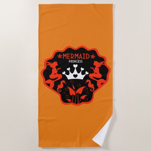 ガールマーメイドプリンセス ビーチタオル (正面)