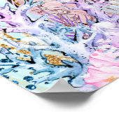 ガールマーメイドベビーシャワーシンボルや象徴 ポスター (角)