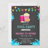 ガールムービープールパーティの招待状 招待状 (正面)