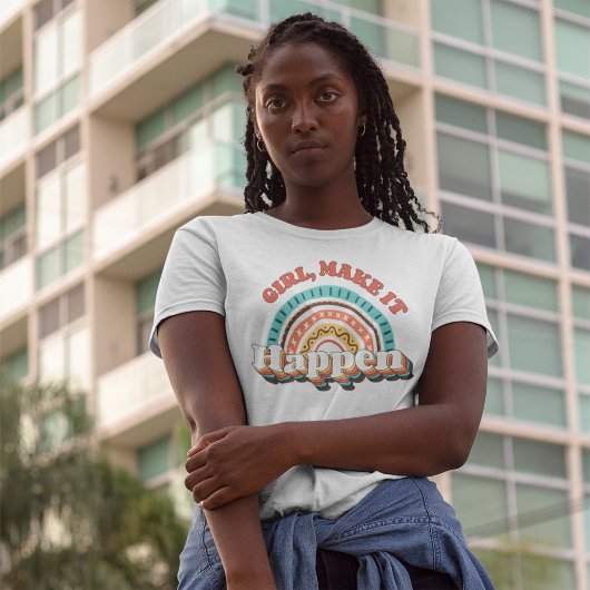 ガールメイク・イット・レトロ前向き Tシャツ