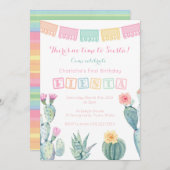 ガールメキシカンバースデーパーティーFiesta, No Siesta 招待状 (正面/裏面)