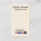 ガールモダンポートレートイヤリングジュエリー表示 名刺 (裏面)