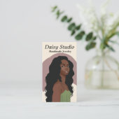 ガールモダンポートレートイヤリングジュエリー表示 名刺 (スタンド正面)