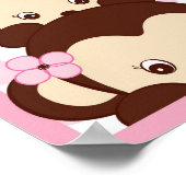 ガールモダンモンキードット子供部屋ウォールアートプリント ポスター (角)