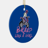 ガールモトクロスダートバイクのようなブラップ セラミックオーナメント (右)