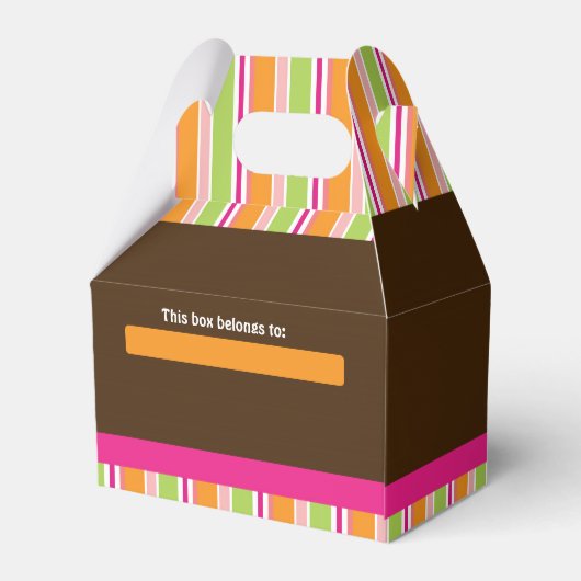 ガールモンキーサファリシックストライプのパーティーフェイスボックス フェイバーボックス (裏面サイド)