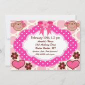 ガールモンキーズ誕生日招待状 招待状 (裏面)