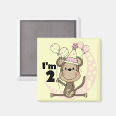 ガールモンキーパーティーハット2nd誕生日 マグネット (正面/裏面)