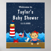 ガールモンキーレッド航海のネイビーベイビーシャワーへようこそ ポスター (正面)