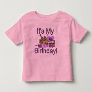 ガールモンキー4th誕生日Tシャツとギフト トドラーTシャツ