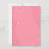 ガールユニコーンプリンセスキッズベビー誕生パーティー 招待状 (裏面)